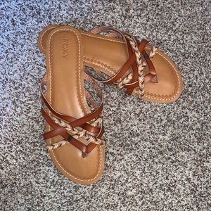 Women’s Roxy Brown Braided Shea Sandal 10